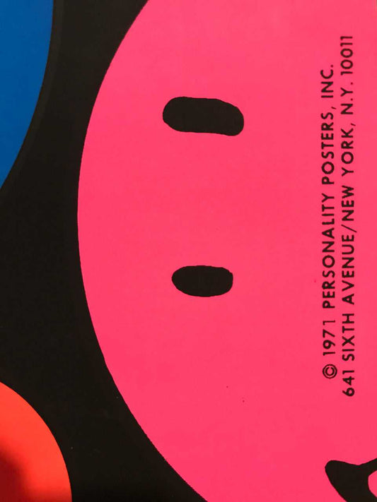 (#266) Smiles, Personality Posters, Inc. vintage silk screen blacklight poster, 1971 - HAPPIEST KID FINDS - Museum-quality antique and vintage posters, original art, preservation and restoration