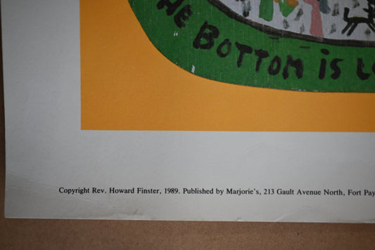 Coca Cola, The Bottom is Low As You Can Go, by Rev. Howard Finster, 1989 - HAPPIEST KID FINDS - Museum-quality antique and vintage posters, original art, preservation and restoration