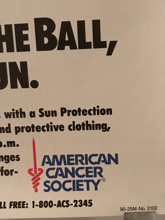 Keep Your Eye on the Ball , Vintage Health Poster for the American Cancer Society, attributed to Jack Davis, c.1991 - HAPPIEST KID FINDS - Museum-quality antique and vintage posters, original art, preservation and restoration