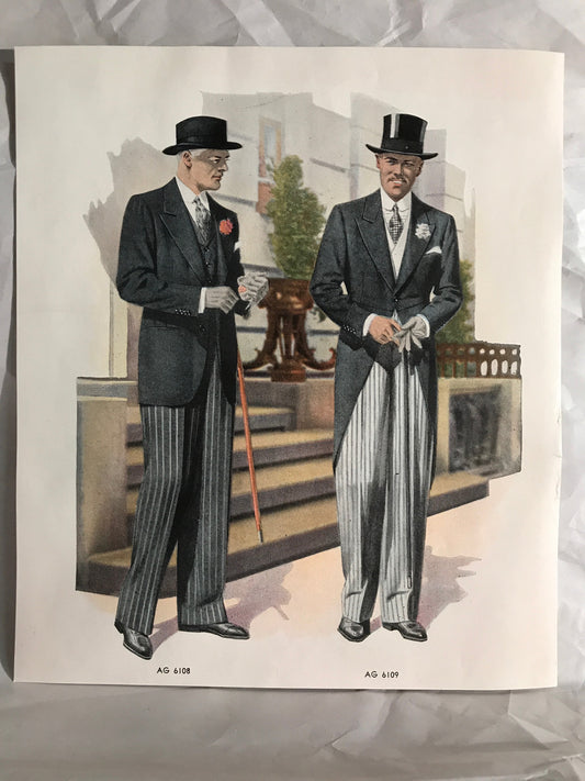AMERICAN GENTLEMAN FASHIONS, Fall and Winter 1939-1940 (6 prints) - HAPPIEST KID FINDS - Museum-quality antique and vintage posters, original art, preservation and restoration