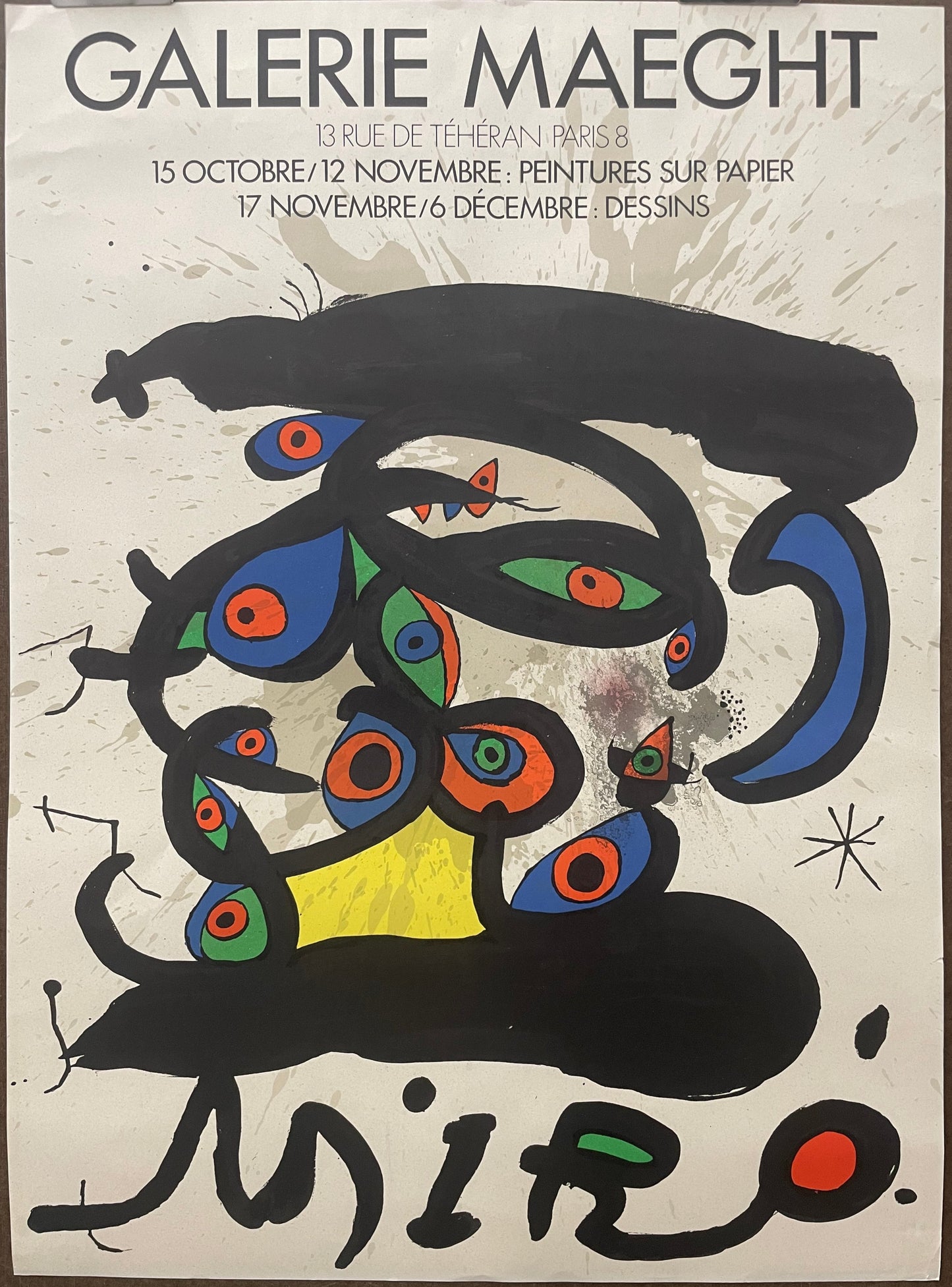 Galerie Maeght - Miro, vintage exhibition poster at Happiest Kid Finds