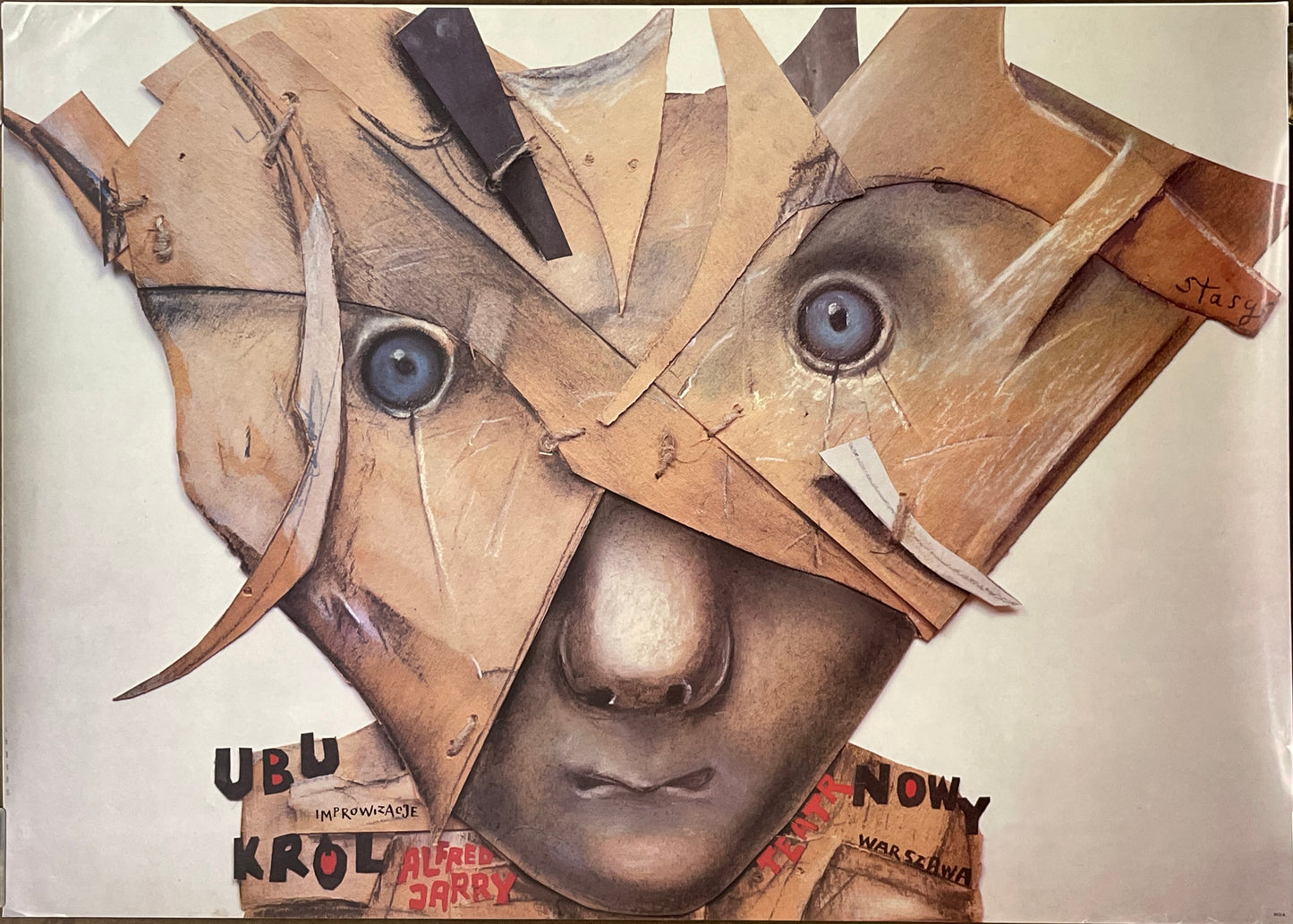 Ubu Król. Improwizacje, vintage Polish theater poster, 1990