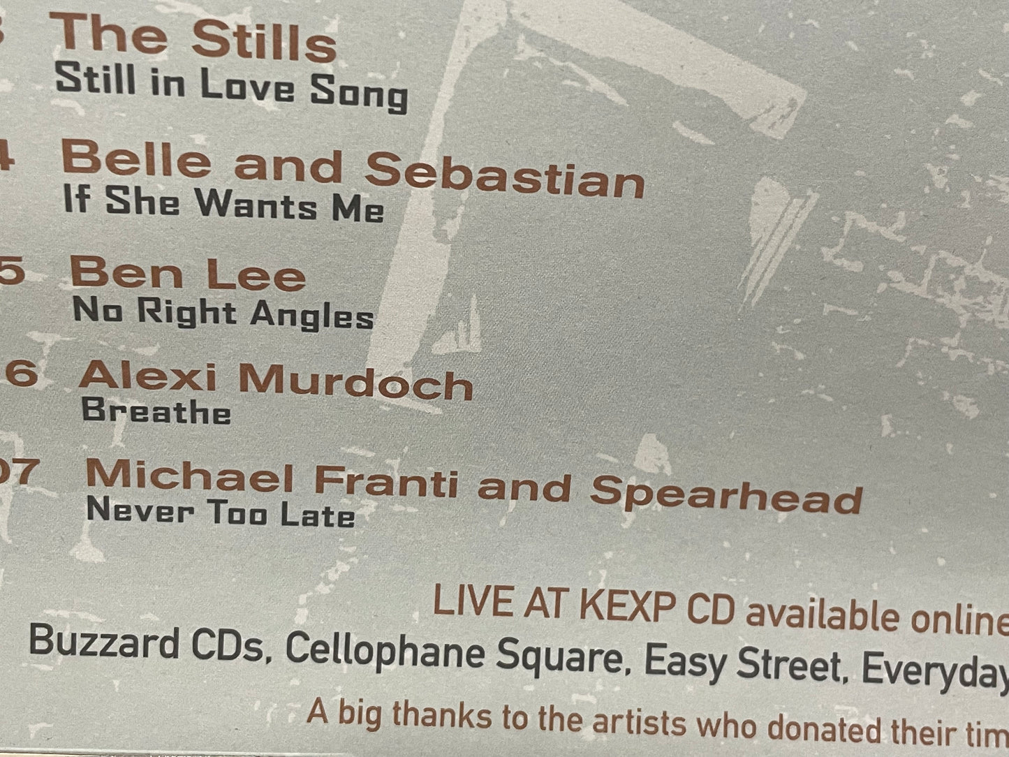 Live at KEXP, Vol.1 Radio station recordings album promo poster, 2005