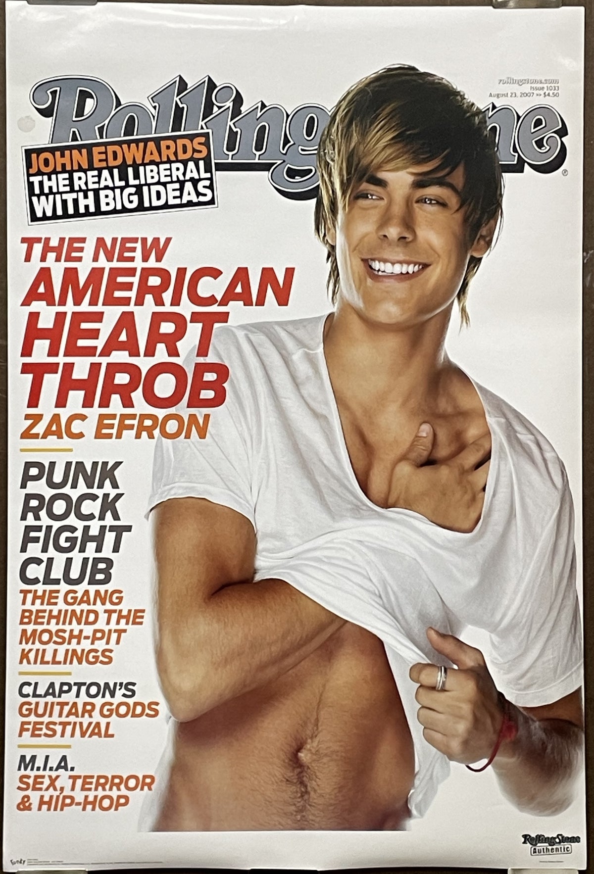 ROLLING STONE- Zac Efron cover, commercial poster, 2007