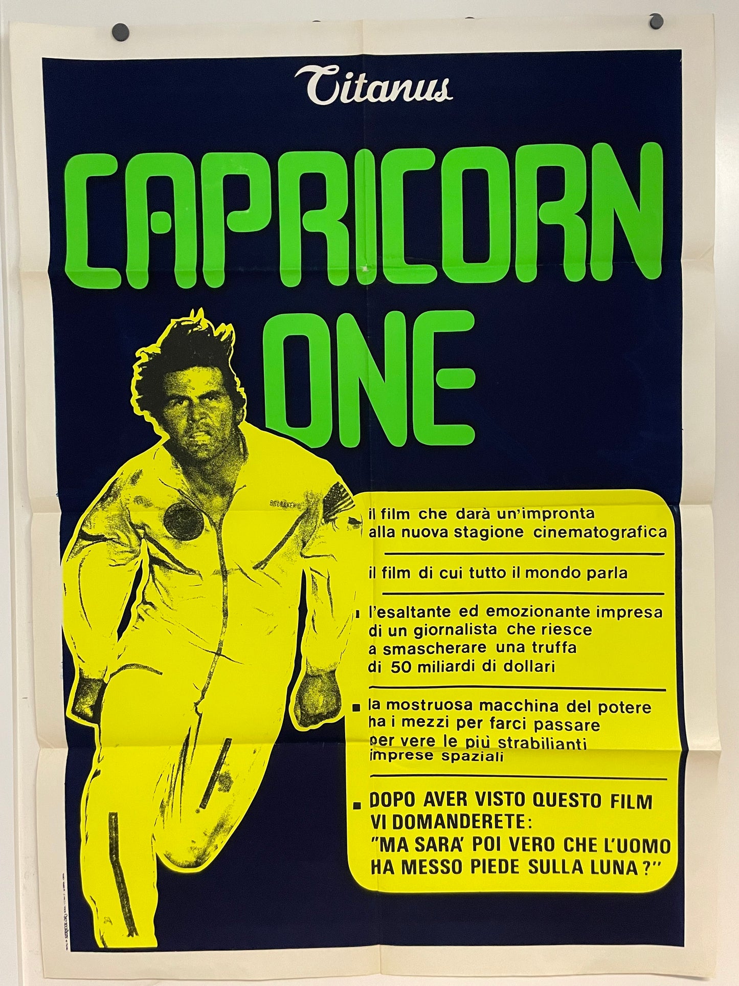 Capricorn One, vintage Italian Film Poster, 1977 - HAPPIEST KID FINDS - Museum-quality antique and vintage posters, original art, preservation and restoration