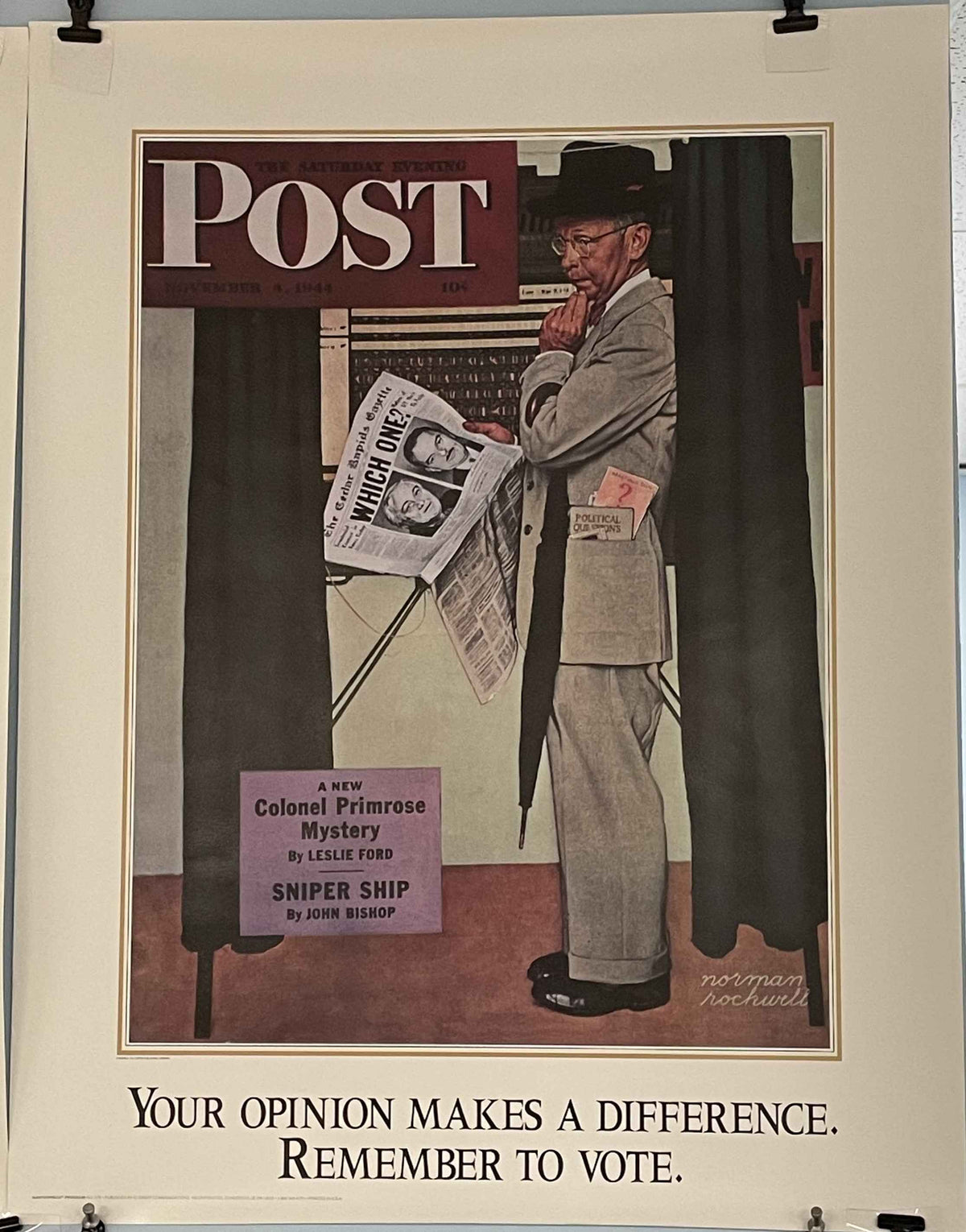Your Opinion Makes a Difference Remember to Vote Vintage Poster c.1990 | Happiest Kid Finds