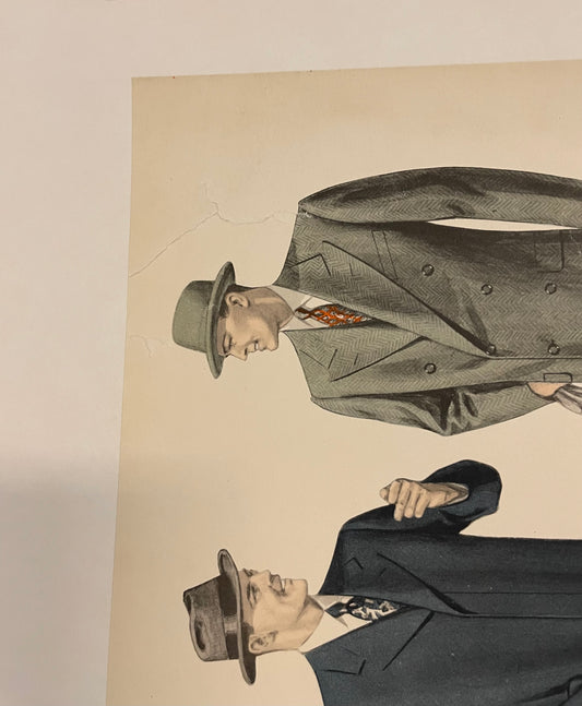 Men's Modes, Spring and Summer 1950 , vintage fashion poster - HAPPIEST KID FINDS - Museum-quality antique and vintage posters, original art, preservation and restoration