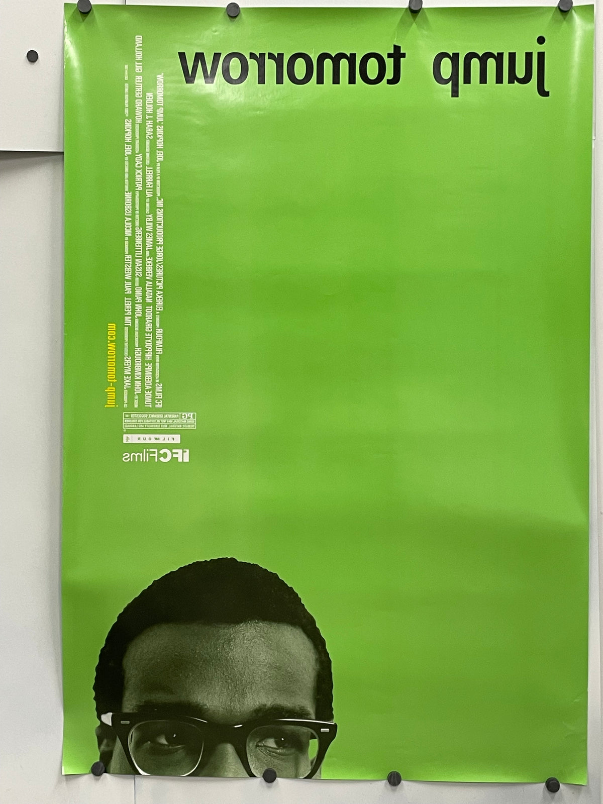 Very cool film poster design, Jump Tomorrow, original rolled US one sheet with a green background, 2001 - HAPPIEST KID FINDS - Museum-quality antique and vintage posters, original art, preservation and restoration