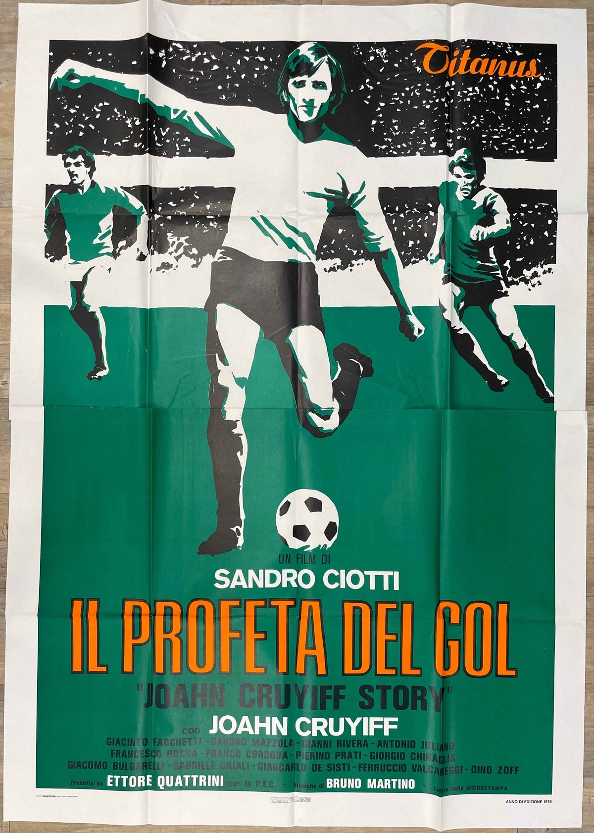 Johan Cruyff Story Vintage Italian Four-Sheet Film Poster 1976 | Happiest Kid Finds