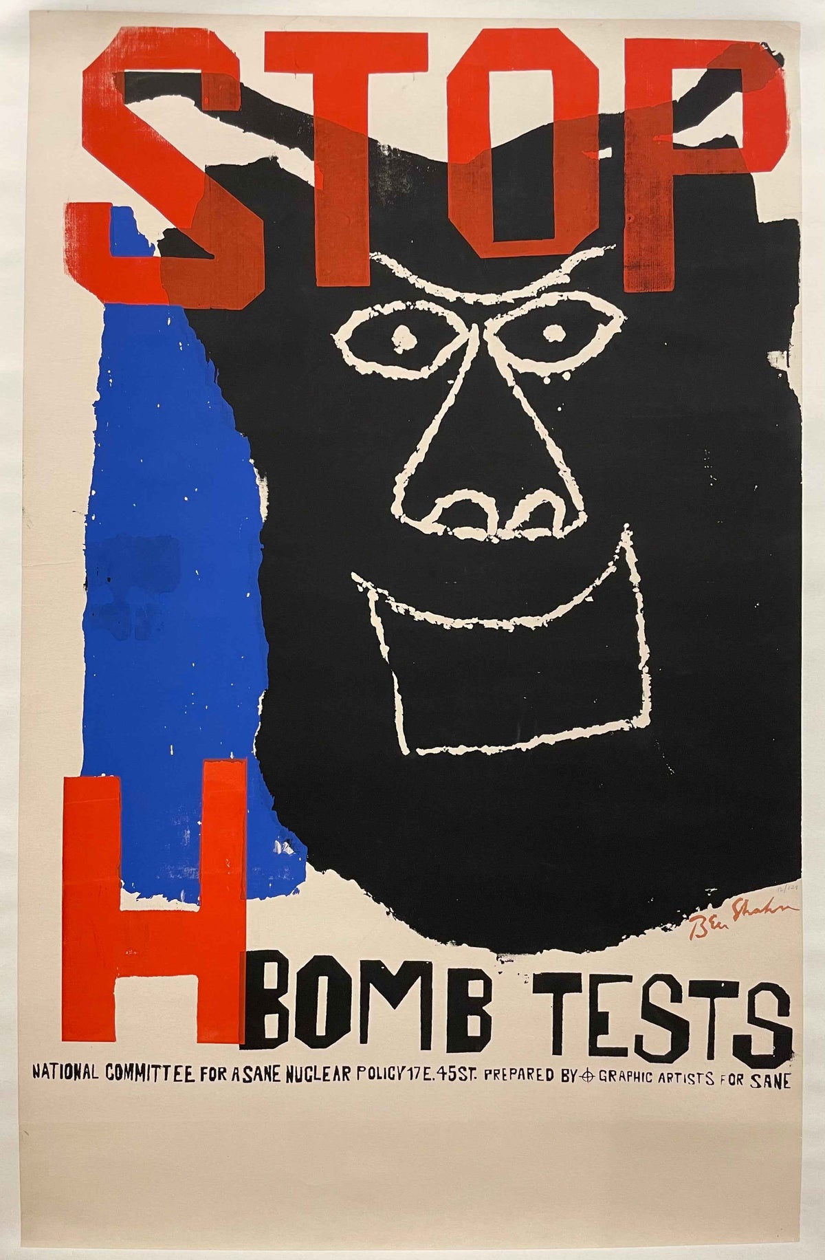 Stop the H-Bomb Tests Ben Shahn Limited Edition Serigraph c.1962 | Happiest Kid Finds
