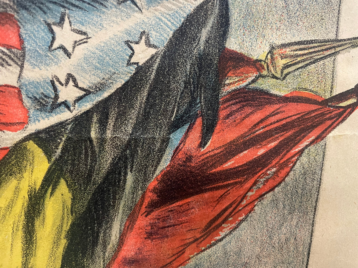 antique, L’Emprunt de la Liberation, lithographic French WW1 poster, 1918 - HAPPIEST KID FINDS - Museum-quality antique and vintage posters, original art, preservation and restoration