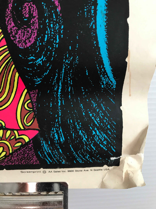 Gypsy Girl Vintage Blacklight Hippie Poster c.1969 | Happiest Kid Finds