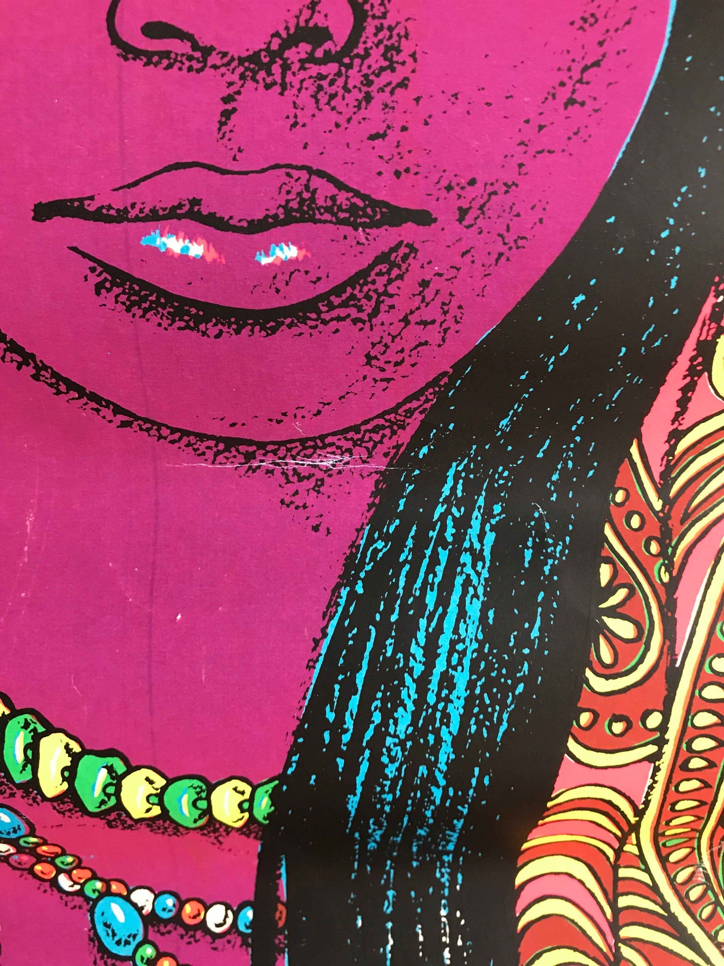 Gypsy Girl Vintage Blacklight Hippie Poster c.1969 | Happiest Kid Finds
