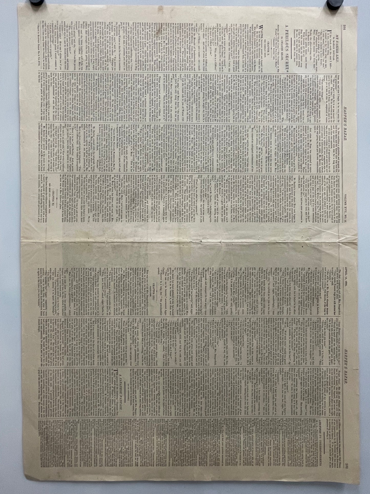 antique, A Japanese Fantasy, engraving from a Harper’s Bazar publication, 1884