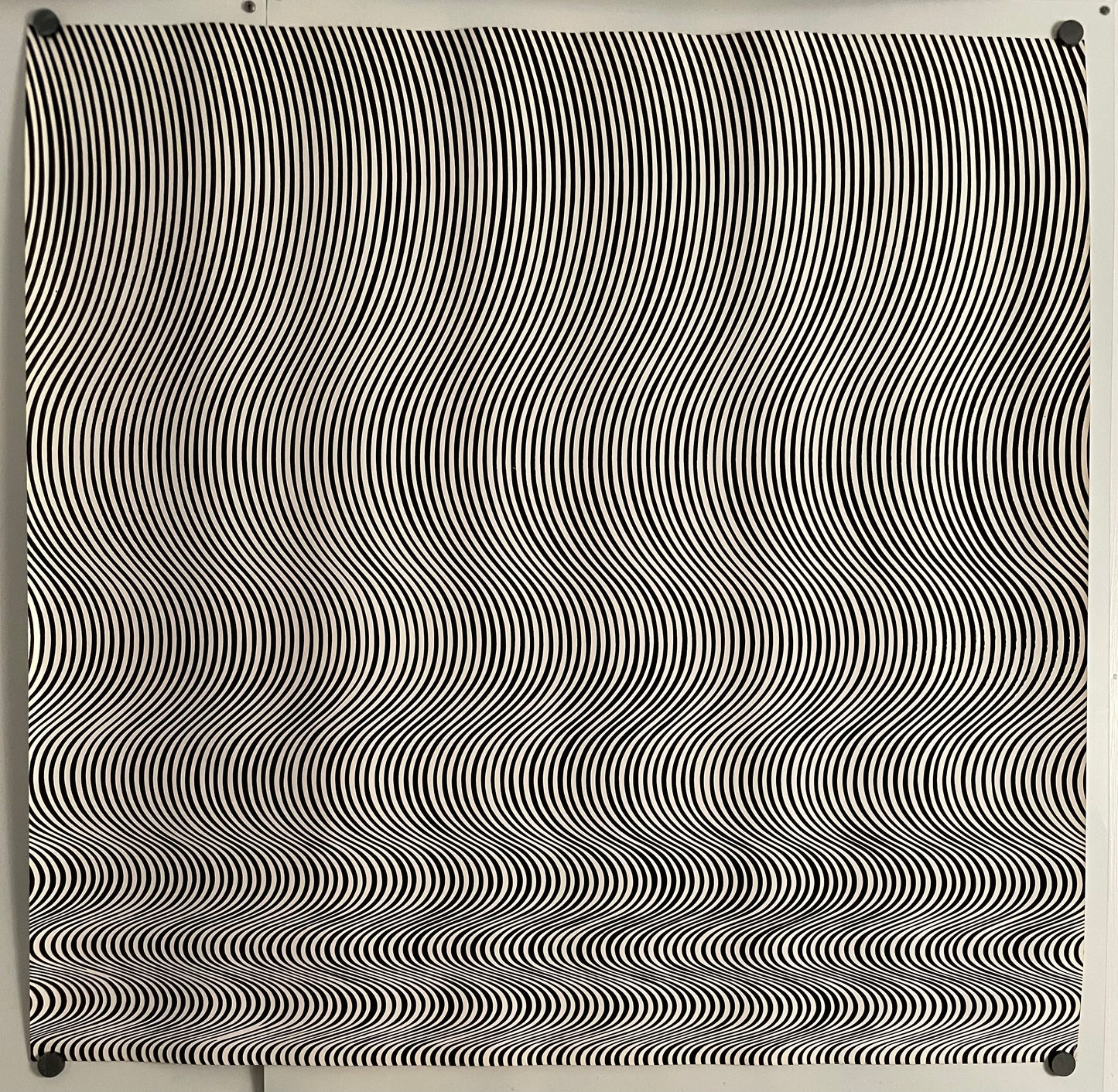 Fall, vintage silk screen poster, c.1963 (art attributed to Bridget Riley) Happiest Kid Finds