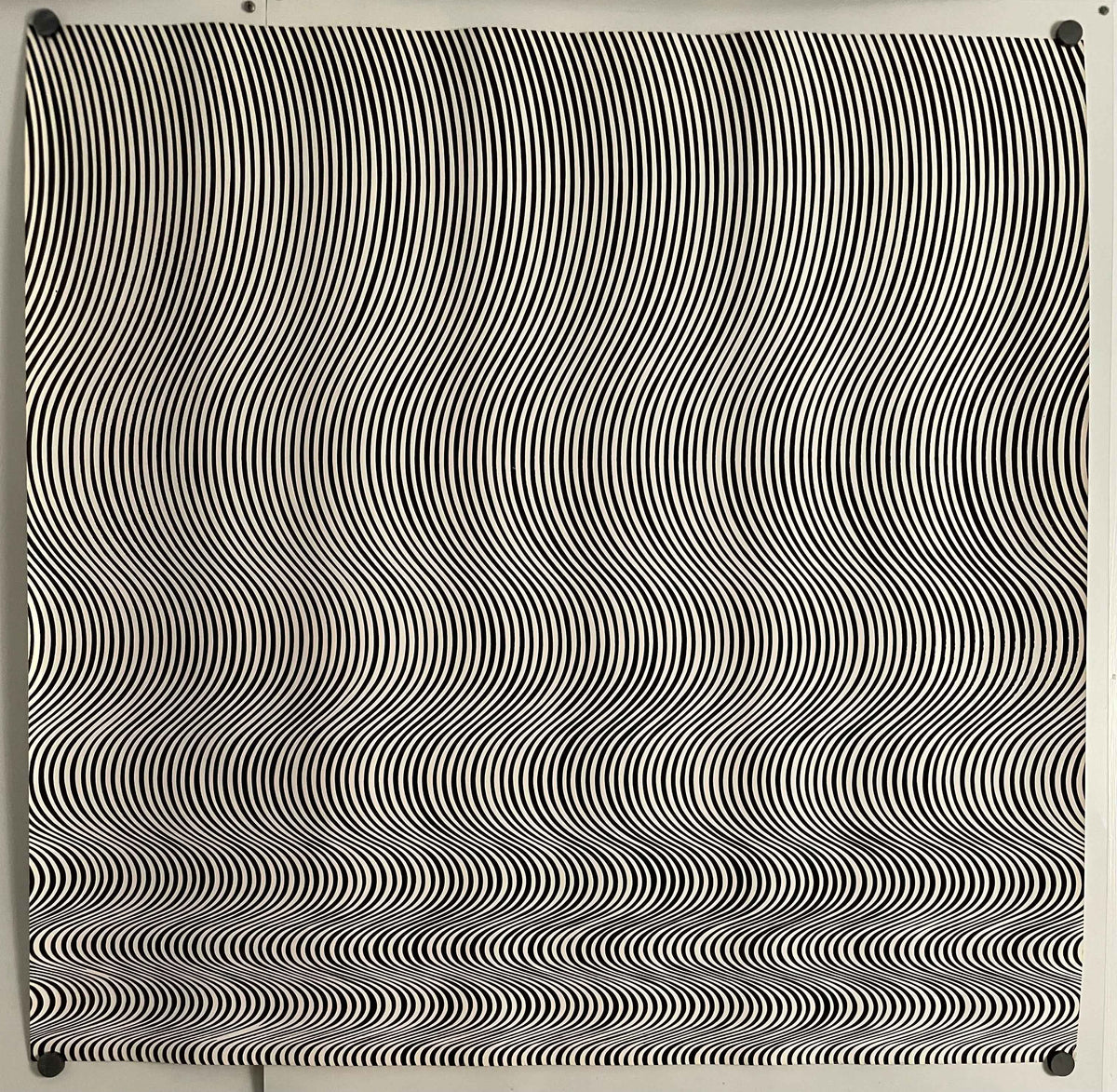 Fall, vintage silk screen poster, c.1963 (art attributed to Bridget Riley)