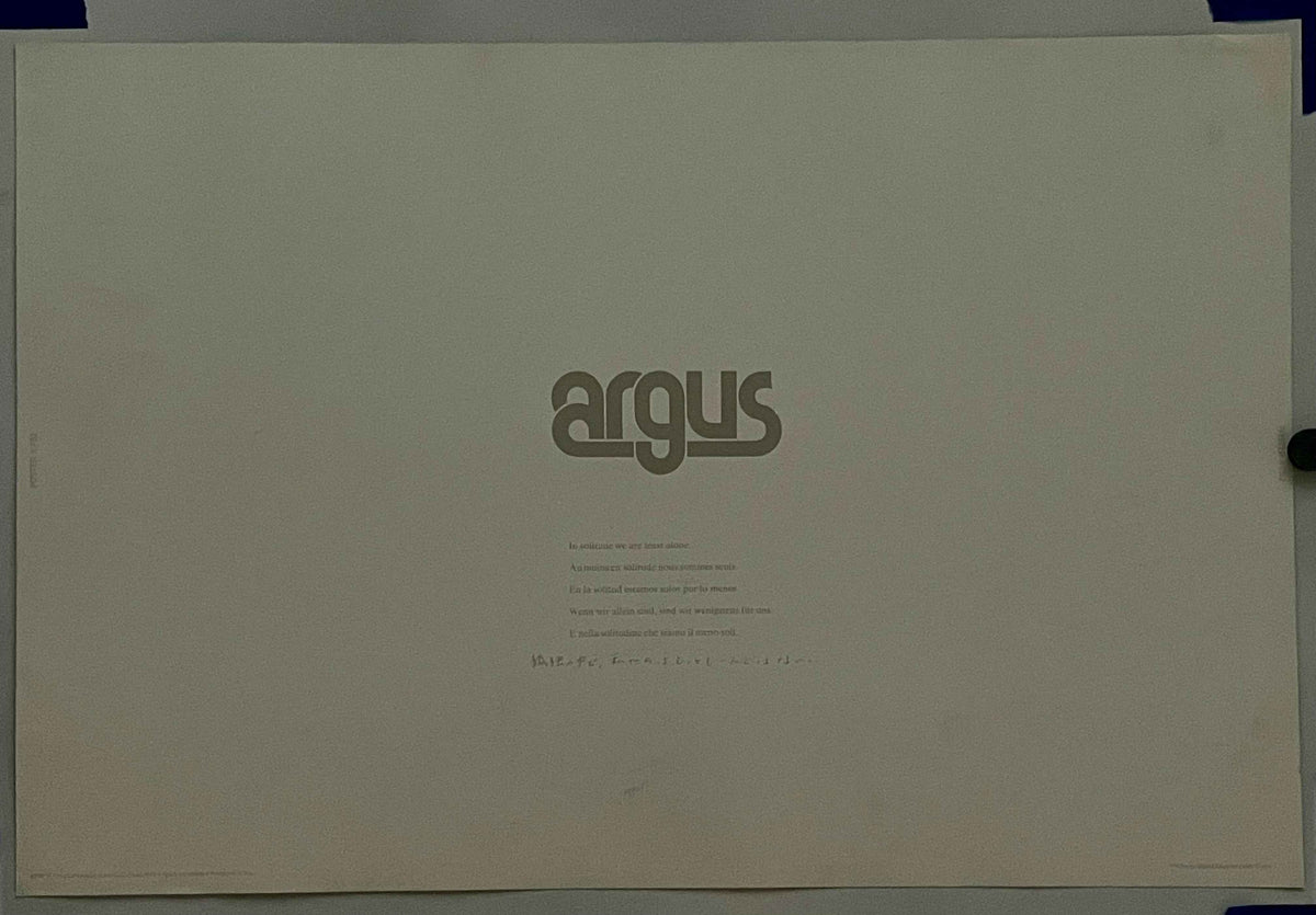 In Solitude We Are Least Alone (#752), vintage ARGUS poster, 1974
