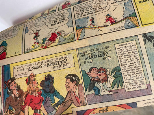 Miss Fury, antique comic clipping, 1943