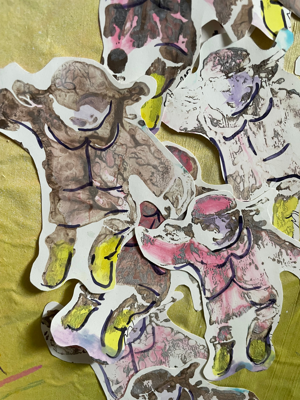 ‘At Play’ Original Mixed Media (2010) Collage by Milagros Melendez | art restoration vintage poster art gallery