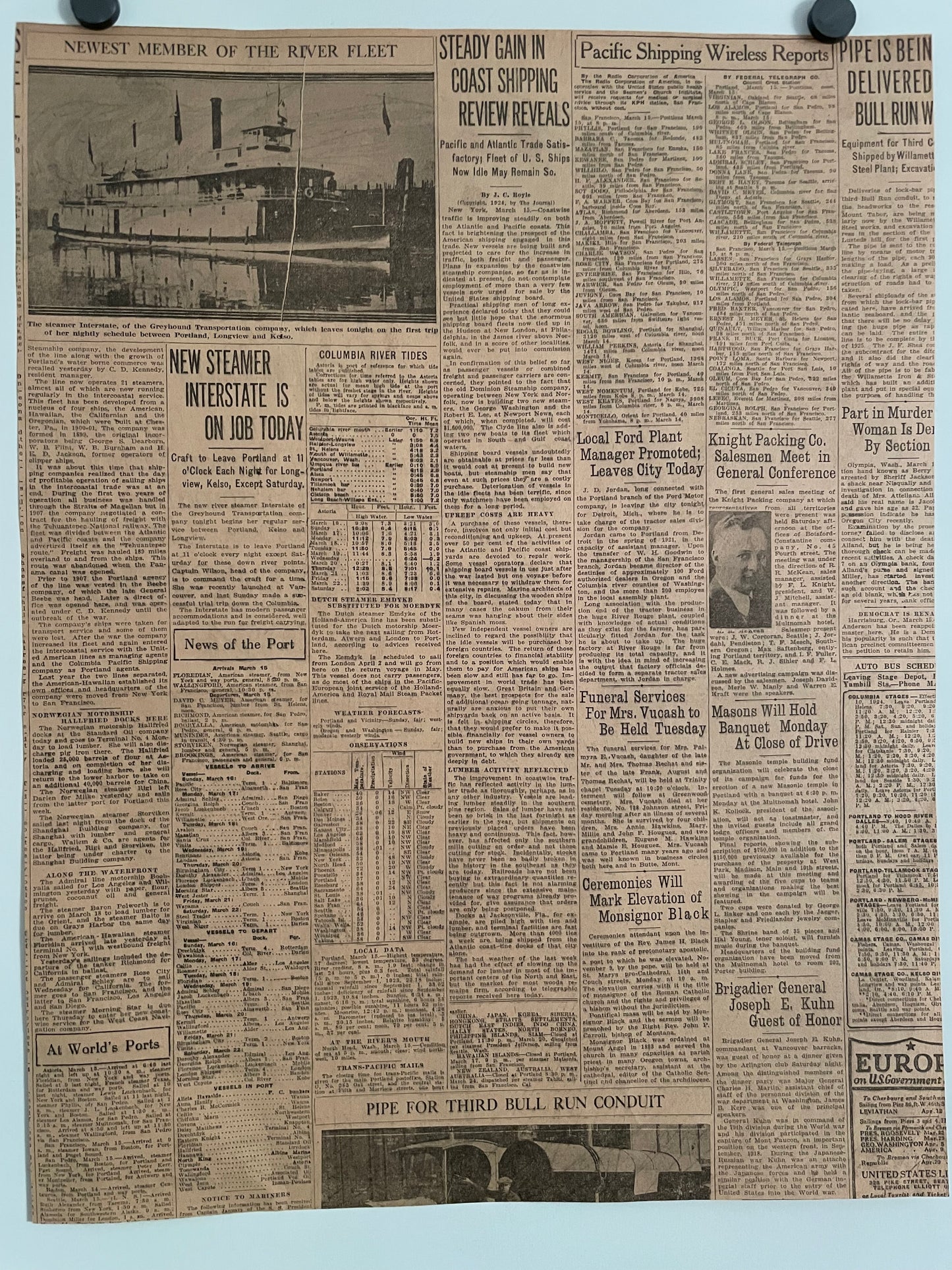 El espíritu de las hadas de la primavera, Exposición de primavera de 1924, anuncio antiguo de The Oregon Sunday Journal