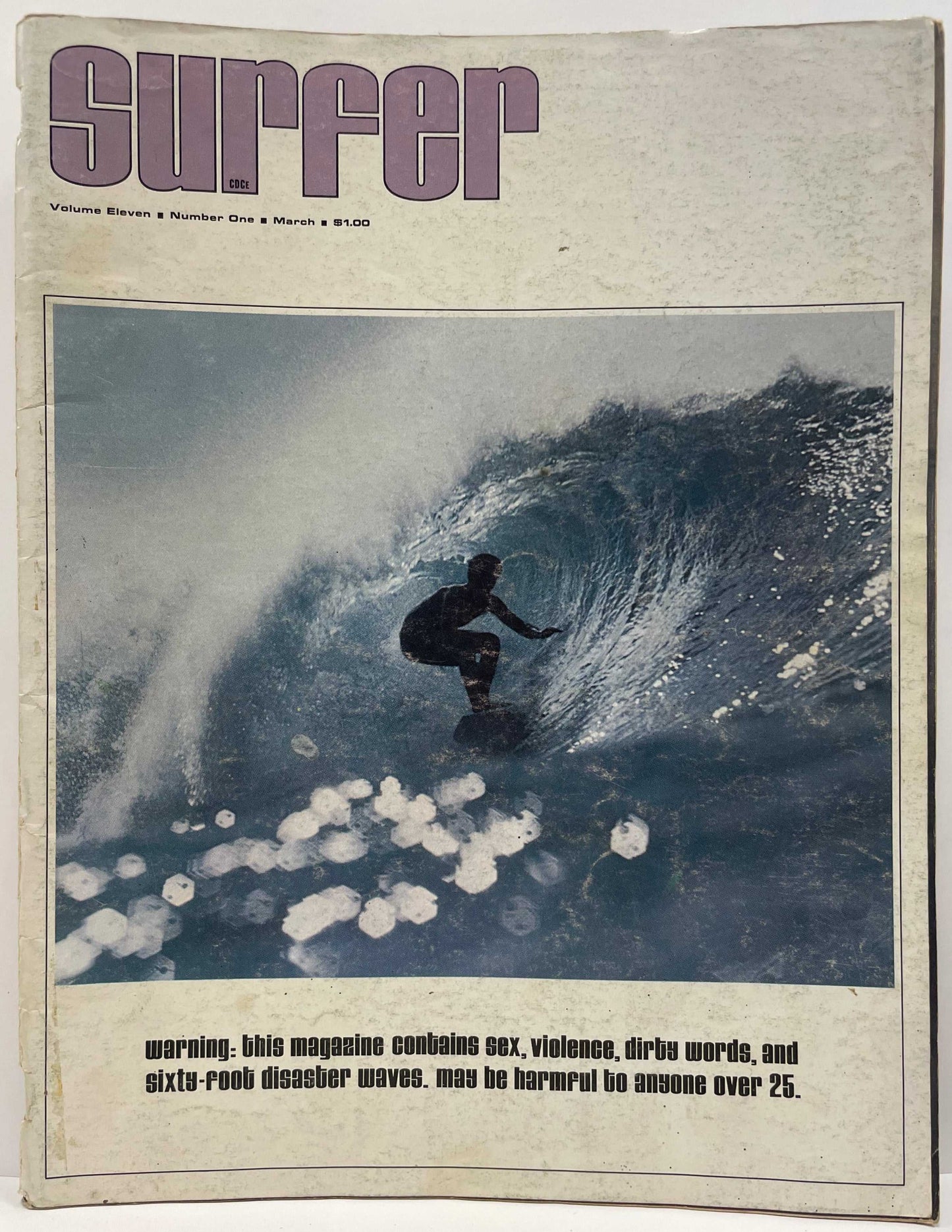 (back issue) vintage Surfer Magazine; Volume 11, No. 1, March 1970