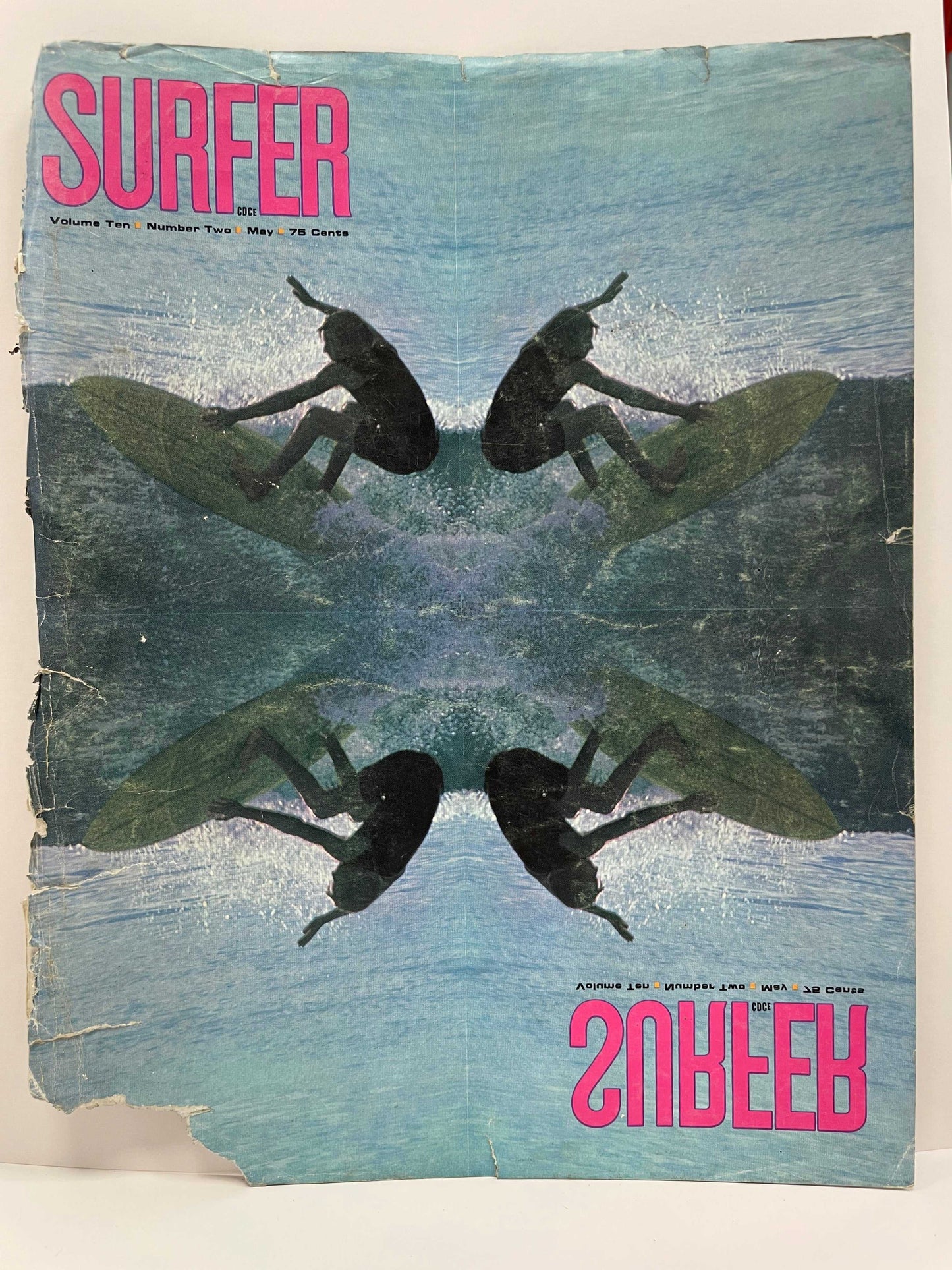 (cover only - back issue) vintage Surfer Magazine; Volume 10, No. 2, May 1969