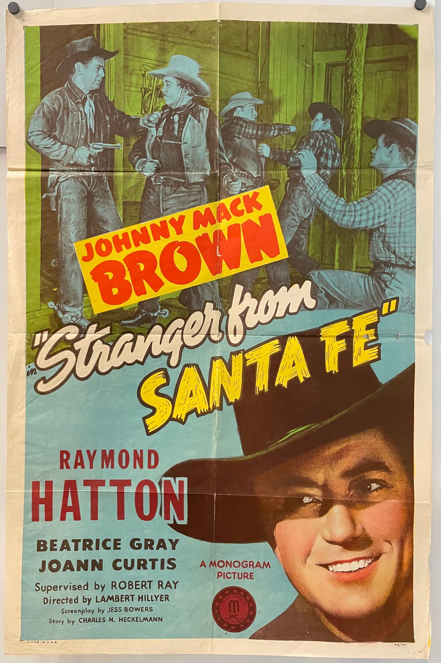 Stranger From Santa Fe, , vintage US 1-sheet film poster, 1945 at Happiest Kid Finds