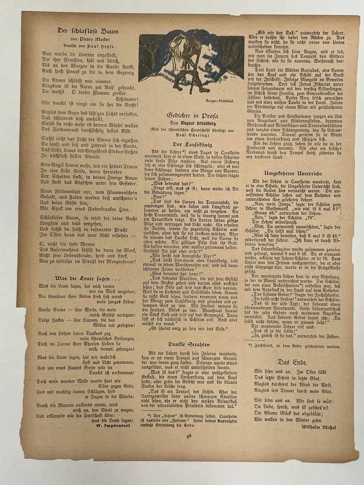 Nr.5 JUGEND, antique publication cover, 1908