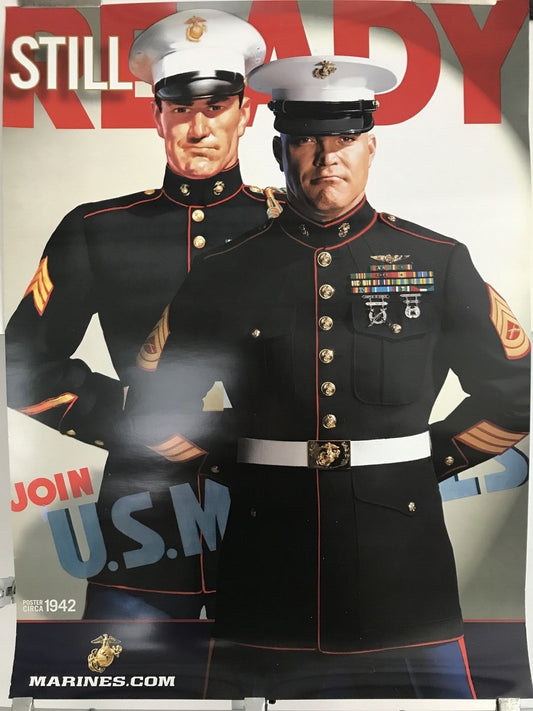 Still Ready - Join US Marines, original and contemporary military recruitment poster, c.2000 - HAPPIEST KID FINDS - Museum-quality antique and vintage posters, original art, preservation and restoration
