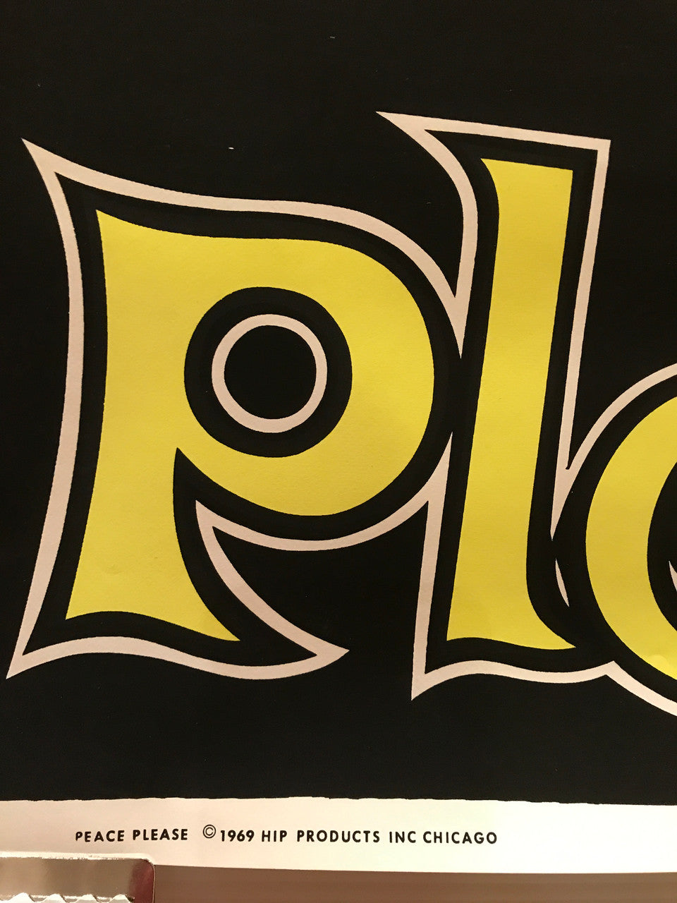 Paz, por favor, póster vintage de luz negra, 1969