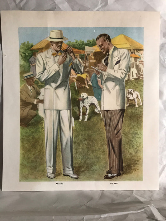 AMERICAN GENTLEMAN FASHIONS, Spring - Summer 1938 (5 prints) - HAPPIEST KID FINDS - Museum-quality antique and vintage posters, original art, preservation and restoration