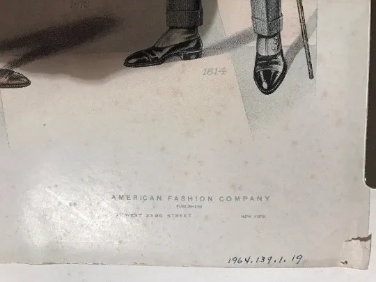 Moda masculina juvenil - Caballero americano, primavera y verano, cartel litográfico vintage, 1915