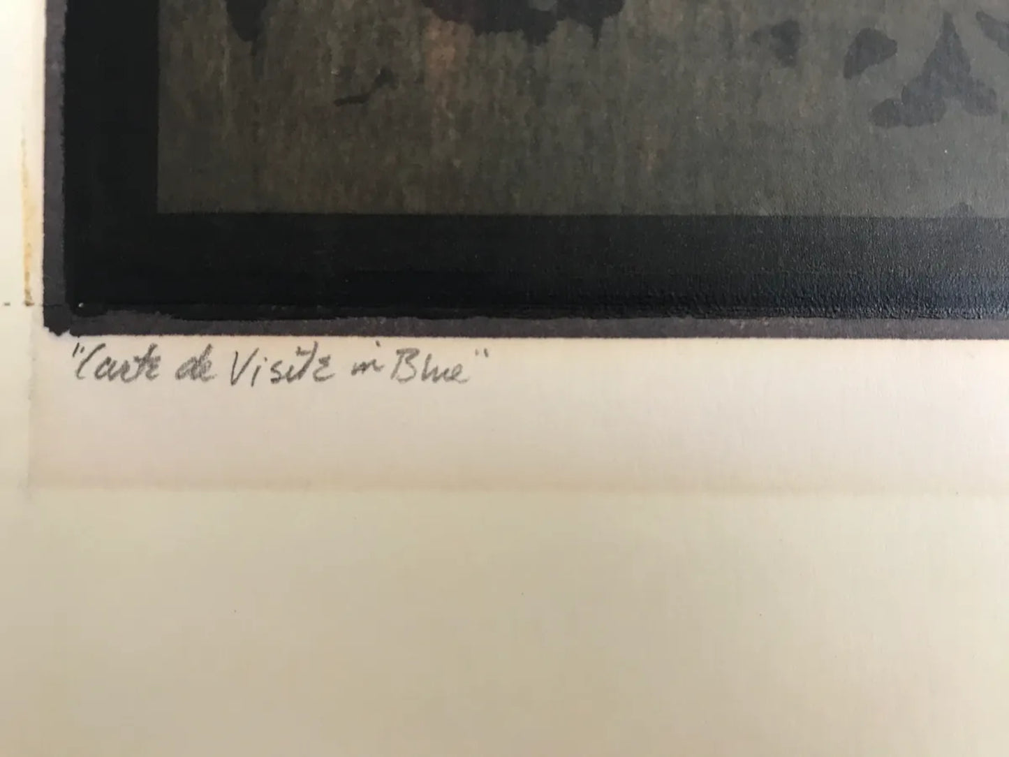 Aguatinta y grabado original y antiguo de Steve Nevitt, "L'Arte de Visite in Blue", firmado y numerado a mano (1/12), 1972