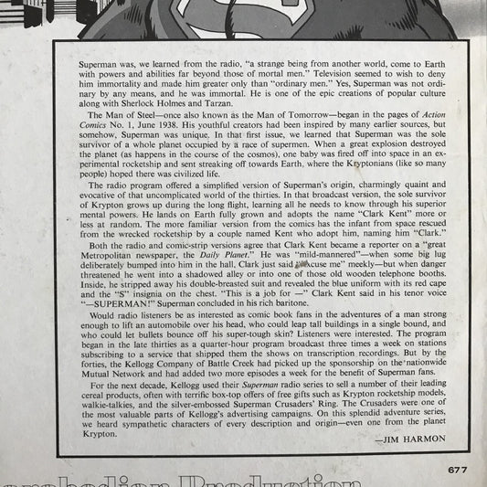 Kellogg's Presents - Superman - Original Radio Broadcast, 1974 (vinyl record) - HAPPIEST KID FINDS - Museum-quality antique and vintage posters, original art, preservation and restoration