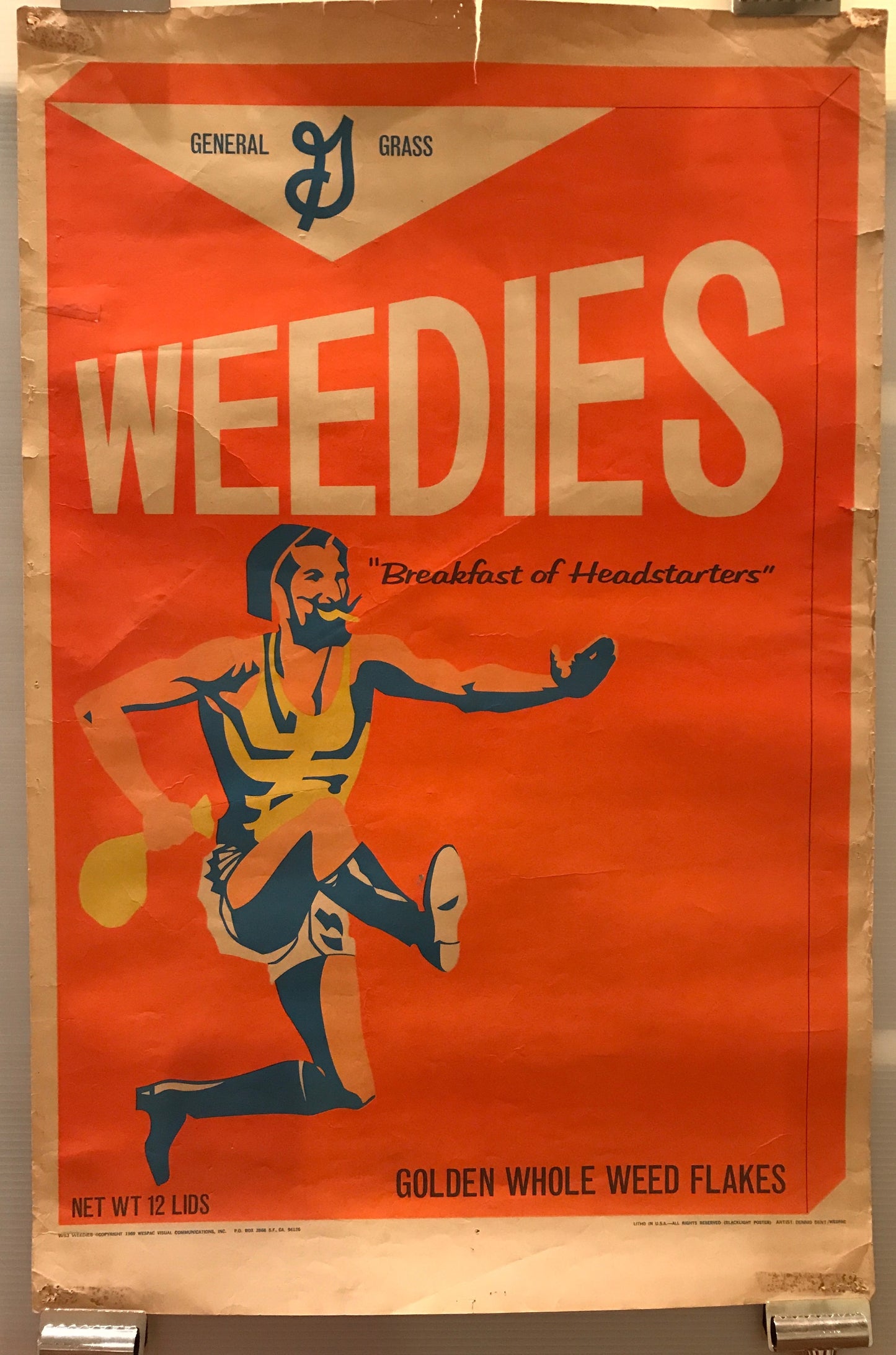 Weedies "Desayuno de los Headstarters", póster vintage, 1969