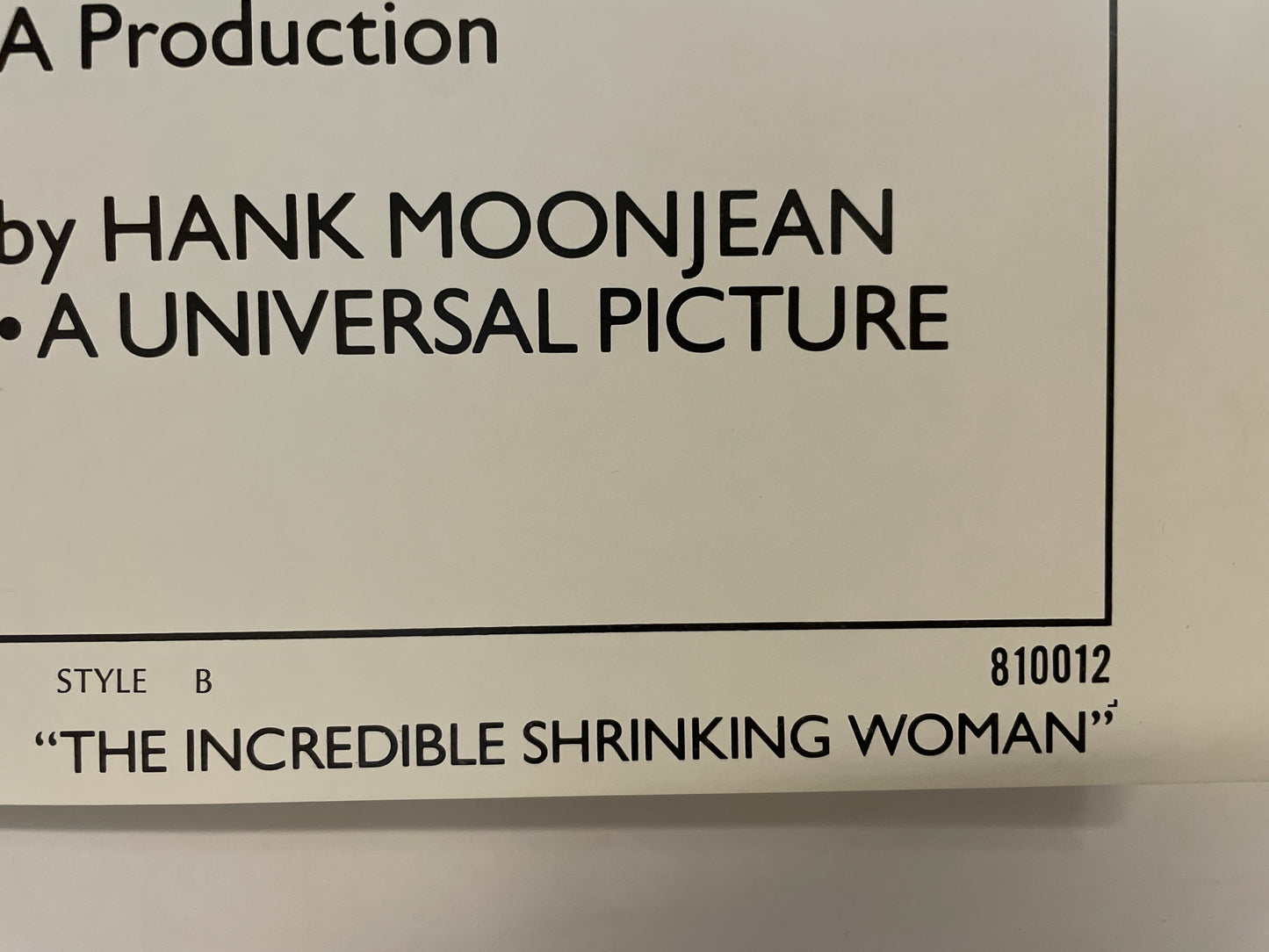 La increíble mujer menguante - Más o menos una pulgada, estilo B, póster de película vintage, 1980