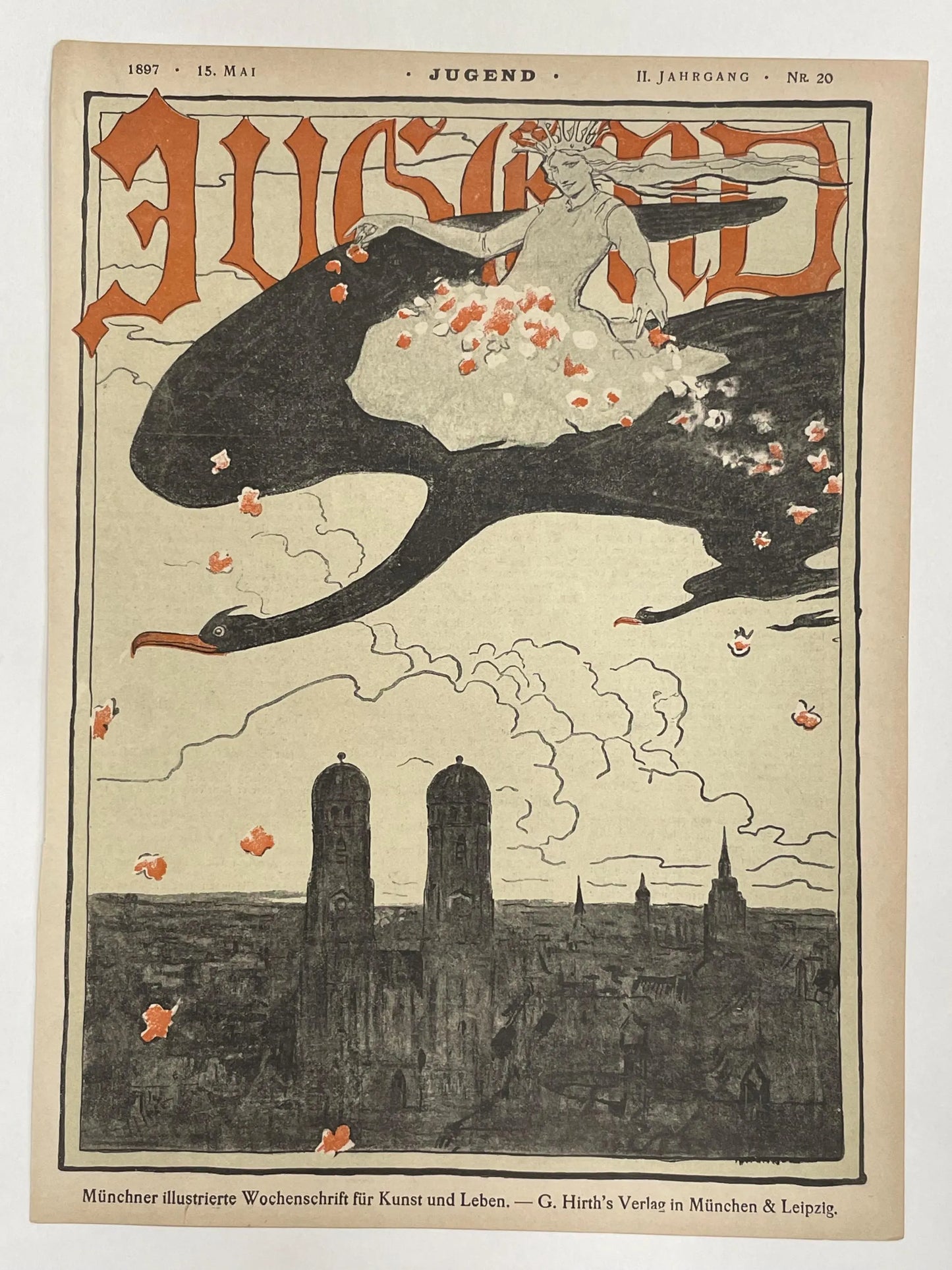lI. Jahrgang Nr.20 JUGEND, antique publication cover, May 15, 1897