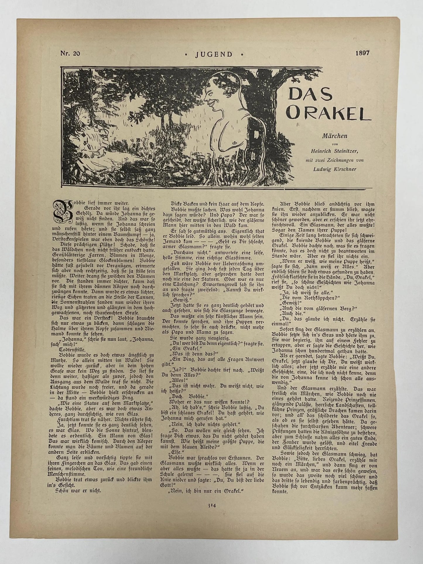 lI. Jahrgang Nr.20 JUGEND, antique publication cover, May 15, 1897