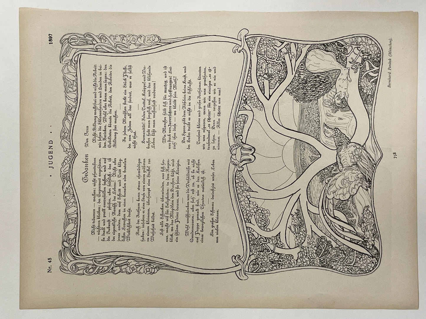 lI. Jahrgang Nr.45 JUGEND, antique publication cover, November 6, 1897