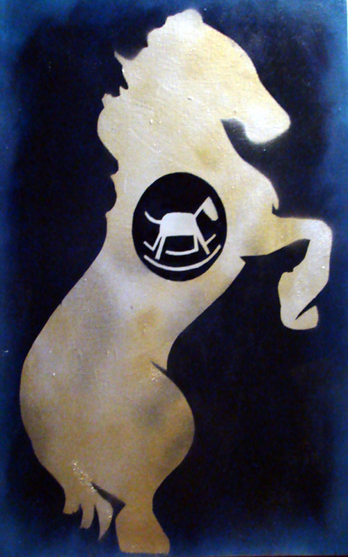 Young at Heart, original stenciled painting, 2011 Happiest Kid Finds