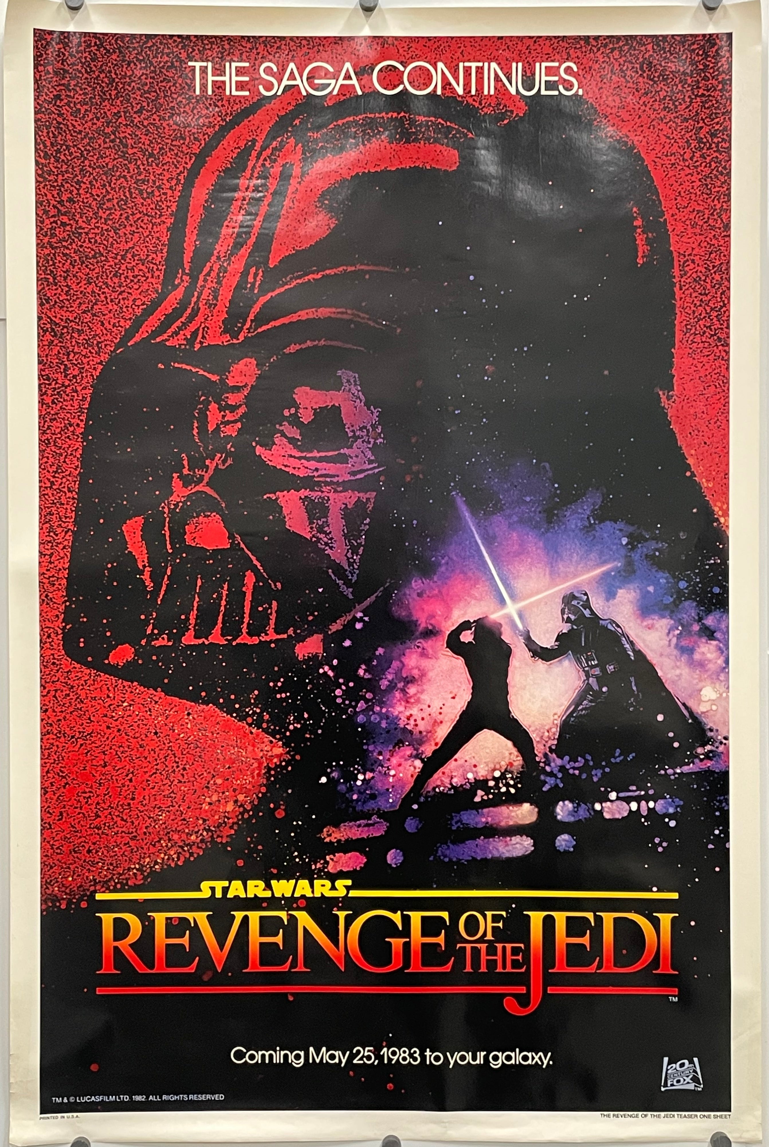 Rare 1983 poster with the original title Revenge of the Jedi, before it became Return of the Jedi
