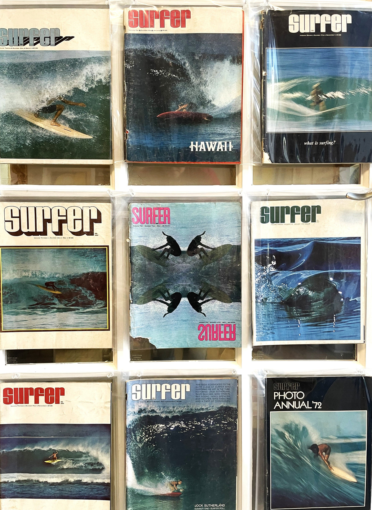 Cllection of Surfer and International Surfing Magazines from the 1970s