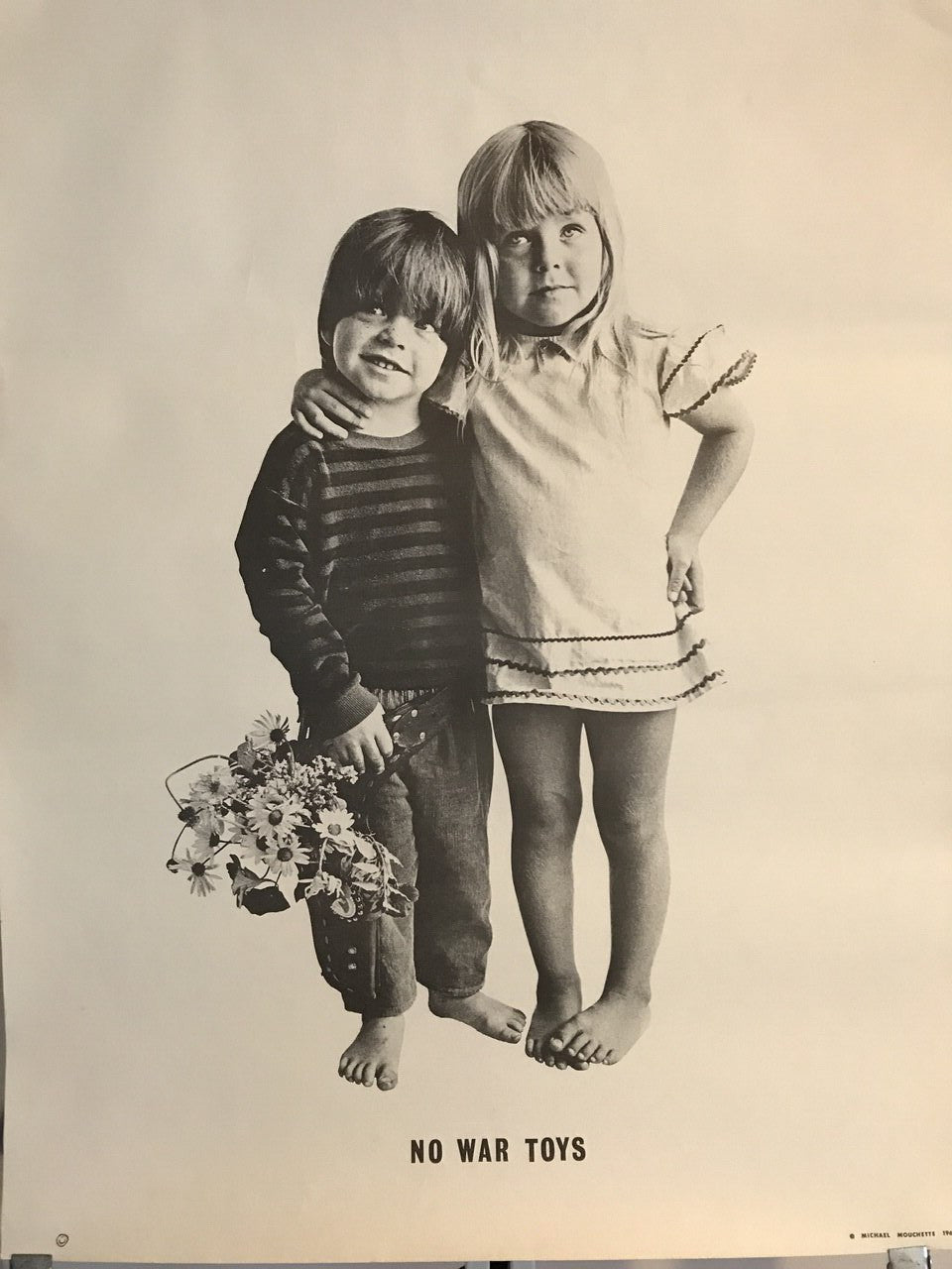 No War Toys, Vintage Lithographic Anti-War Poster, by Michael Mouchette, 1967 - HAPPIEST KID FINDS - Museum-quality antique and vintage posters, original art, preservation and restoration