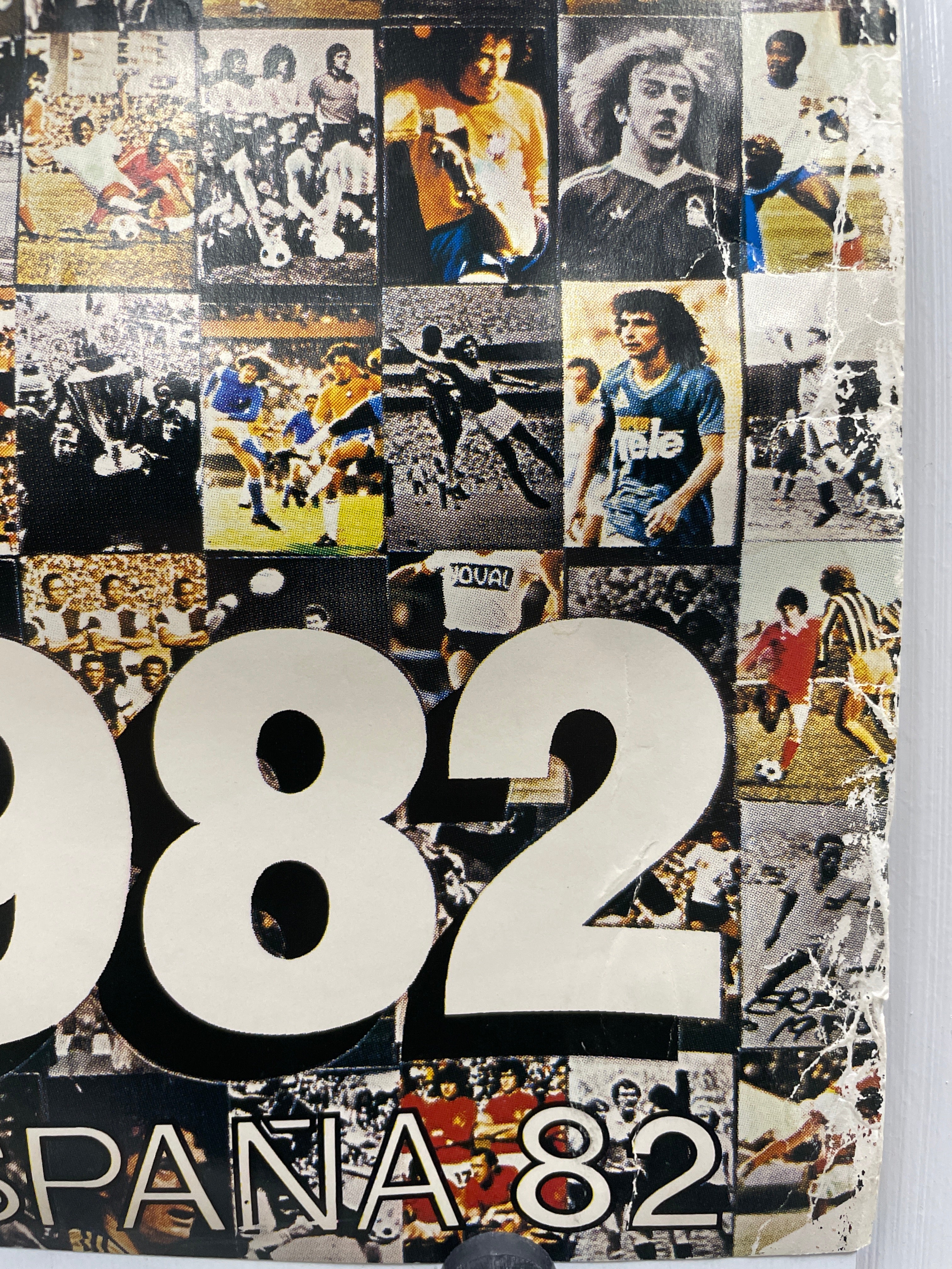 Detail of a vintage 1982 World Cup soccer poster for Spain