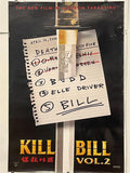 Kill Bill Vol.2, original advance film poster (katana & the list), 2004 - HAPPIEST KID FINDS - Museum-quality antique and vintage posters, original art, preservation and restoration