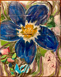 Garden Variety. 2 Blue Dance, original painting collage, 2018 - HAPPIEST KID FINDS - Museum-quality antique and vintage posters, original art, preservation and restoration