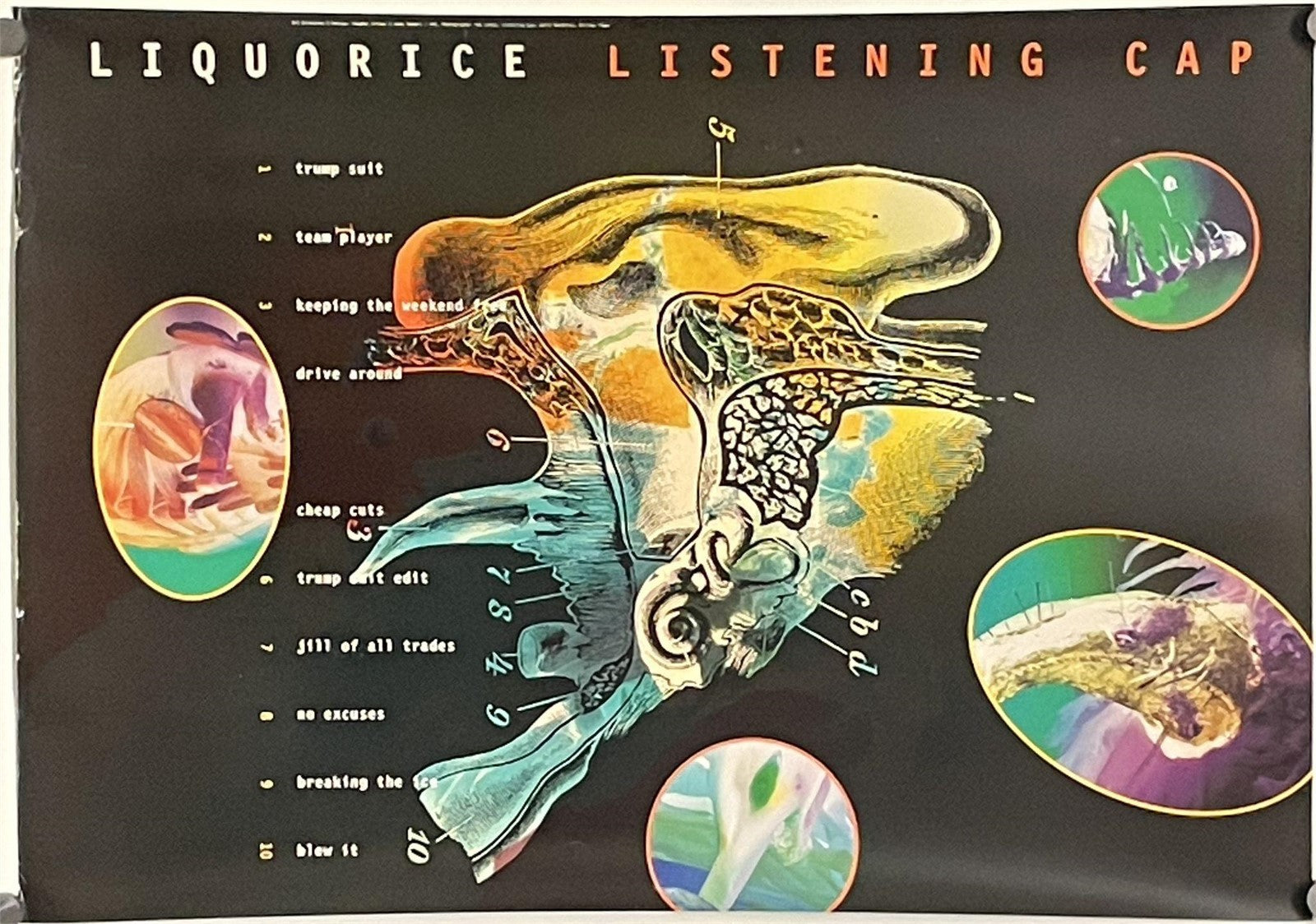 Liquorice Listening Cap, album promo poster, 1995 - HAPPIEST KID FINDS - Museum-quality antique and vintage posters, original art, preservation and restoration