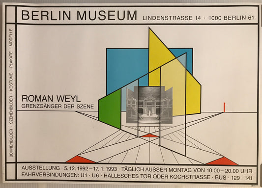 VENDIDO - Roman Weyl, cartel de la exposición alemana, c.1992 