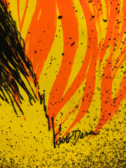 The Doors (portrait of Jim Morrison), vintage black light poster by Bob Dara, 1988 (flocked)