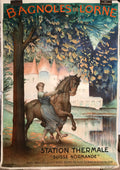 Bagnoles de l'Orne - Station Thermale "Suisse Normande", antique lithographic poster, 1922 - HAPPIEST KID FINDS - Museum-quality antique and vintage posters, original art, preservation and restoration